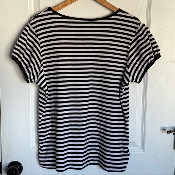 Cato Black and White Striped Short Sleeve Tee Size XL - Picture 2 of 7